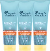3x Head & Shoulders DERMAXPRO Kopfhaut & Haar Revitaliser Spülung Dünnes Haar Trockene Kopfhaut je 220ml