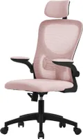 ML-Design Bürostuhl ergonomisch, Rosa, aus Mesh, mit verstellbarer Kopfstütze