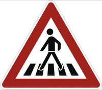 Verkehrsschild VZ101-11, Fußgängerüberweg (Aufstellung rechts), Alu, RA2, 900...