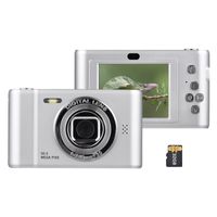 1080P Digitalkamera, Digitale Videokamera, 50 MP Foto, Doppelobjektiv, 2,4-Zoll-Bildschirm, 8-facher Digitalzoom, eingebauter Blitz, Akku mit 32 GB TF-Karte, Geburtstags- und Festivalgeschenk fuer Kinder, Studenten, Teenager