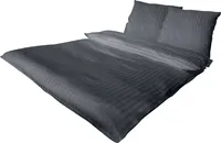 Bettwäsche 135x200 + 80x80 Satin HOTEL DAMAST Premium Baumwolle 4 teilig Anthrazit
