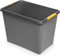 Plastový Úložný Box S Víkem Uzavíratelný Organiser Pro Garáž Sklepa Dílny 80 L