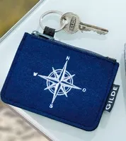 1 Schlüsseletui Schlüsseltasche Portemonnaie, maritim, aus Filz