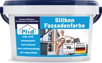 Plid Silikonharz Fassadenfarbe 10L Weiß matt,  für ca. 70m² / Aussenfarbe Lotuseffekt
