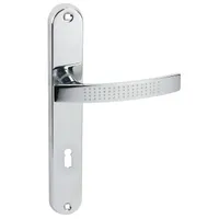 DOMINO Türgriff 72 Drückergarnitur BB-Buntbart Set | Türklinke für Zimmertür, Bürotür, Kellertür & Innentür | L-Form | Aluminium | Chrom | ALMA ECO M6