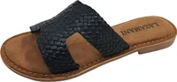 Lazamani Flor Damen Leder-Pantoletten Black Größe 36
