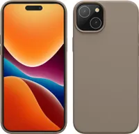kwmobile Handyhülle für iPhone 15 Hülle, für iPhone 15 Case - Hülle Silikon - kabelloses Laden - Taupe