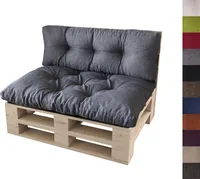 sunnypillow Palettenkissen 2er Set Sitzkissen Rückenkissen für Europaletten Indoor / Outdoor Palettenpolster Palettensofa viele Farben zur Auswahl, Anthrazit