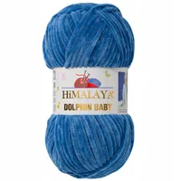 Himalaya Dolphin Baby Wolle 80341 Jeansblau – Weiches & Dickes Polyester Garn – Perfekt für Häkeln, Stricken & Amigurumi
