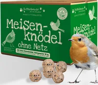 Futterbauer Meisenknödel 200 Stück ohne Netz, Hochwertige Meisenknödel für Wildvögel, ca. 90 g je Knödel, mit Vitaminen & Fetten