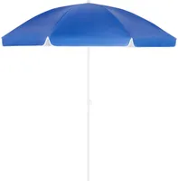 Kingsleeve® Sonnenschirm UV 50+ Tragetasche groß Strandschirm wasserabweisend neigbar höhenverstellbar Erdspieß Balkon Strand Rund Gartenschirm Blau