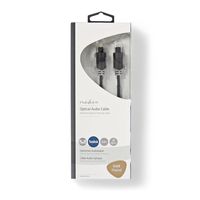 Nedis Optisches Audiokabel | Toslink Stecker | Toslink Stecker | 2.00 m | rund | PVC | Anthrazit | Verpackung mit Sichtfenster NE550670140