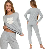 Moraj Dámské pyžamo s dlouhým rukávem + pyžamové kalhoty 5600-004, barva: šedá, velikost: 2XL