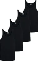 SCHIESSER Herren Unterhemd 4er Pack - Sport-Jacke, Original Feinripp Schwarz XL