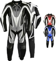 Einteiler Motorradkombi Motorrad Lederkombi aus Rindsleder echtleder Kombi , Größe:60/4XL, Farbe:Grau