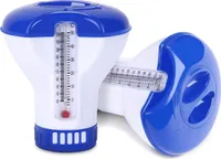 Schwimmender Produktspender, Chlortablettenspender, Schwimmbad-Chlordiffusor mit Thermometer, schwimmender Pooldiffusor für Schwimmbad, Spa