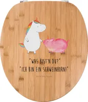 Mr. & Mrs. Panda Motiv WC Sitz Einhorn Schwein - Transparent - Geschenk, Klobrille, Freundschaft, Einhörner, Schweinchen, Unicorn, Einhorn Deko, Toilettendeckel, Toilette
