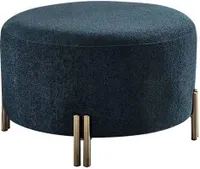 Designer Dunkelblauer Hocker Wohnzimmer Fußhocker Sitzmöbel Edle Möbel