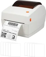 Bisofice Thermo-Etikettendrucker, 4 x 6 Zoll, Etikettendruckmaschine, USB-Anschluss, kommerzieller Hochgeschwindigkeits-Desktop-Direktetikettendrucker fuer den Versand von Paketen, kompatibel mit Android Windows System