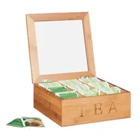 relaxdays Teebox braun 22,0 x 22,0 cm