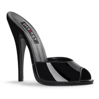 DOMINA-101 Damen Slipper von Devious, Schwarz Lack , EU 45, US 15