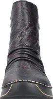 Rieker Damen Stiefelette warm gefüttert Reißverschluss Blumenmuster 51552, Größe:37 EU, Farbe:Schwarz