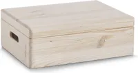 Zeller 13326 Kiste, Holz, Natur, Beige 40 x 30 x 14 cm