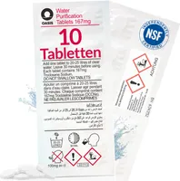 Wicked Chili Oasis 10x Wasserreinigungstabletten - 20-25 Liter Trinkwasser pro Tablette, Chlortabletten, Water Purification Tablets für Reiseapotheke, Notfall, Prepper, Wasserrudergeräte (167mg)