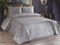 L'Essentiel Linge de Maison, Velica - Grey, Tagesdecken, Grau, Samt, 230 x 250 cm