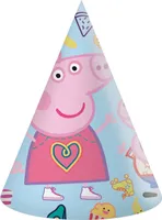 Procos - Partyhüte Peppa Wutz Messy Play aus Papier, 6 Stück, mehrfarbig, PR91996