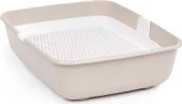 Katzentoilette mit Reinigungssieb Schalentoilette Katzenklo Groß 50 x 38 x 13 cm
