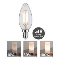 Paulmann LED Leuchtmittel Filament Kerze klar E14 3-Stepp-dimmbar