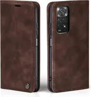 Handy Hülle für Xiaomi Redmi Note 11 Pro Klapphülle Bookcase Flip Cover Handy Tasche Etui Farbe: Dunkelbraun