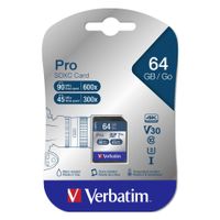 Verbatim 64GB Pro U3 SDXC 64GB SDXC UHS Class 10 Speicherkarte - SDHC - 64 GB