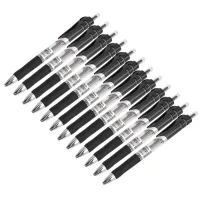 12 Stück Ballpoint Pen mit Druckmechanismus, große Kapazität, 0,5 mm, Kugelschreiber, Tintenroller, (schwarz)