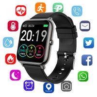 Smartwatch, Bluetooth Touchscreen Armbanduhr, Smartband Blutdruckmessung Wasserdicht Fitness Tracker, Android IOS Wasserdicht für Damen Herren