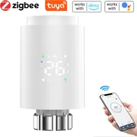 Smart Heizkörperthermostat Thermostatventil Heizkoerperventil APP-Steuerung Kompatibel mit Alexa Google Assistant Kindersicherung Thermostat Heizung LED-Anzeige,Weiß