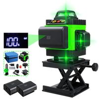 3D laserová vodováha 16 linií zelená 360º automatický křížový laser dotykový displej IP54 prachotěsný a vodotěsný