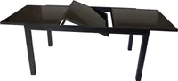 Garten Ausziehtisch Tisch Aluminium+ Glas schwarz 150/210x90cm