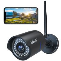 ieGeek 1080P Überwachungskamera Aussen WLAN mit 25m Nachtsicht, Outdoor Camera WLAN 2MP mit Smarte Bewegungserkennung und Push-Benachrichtigungen ONVIF IP66 Schwarz