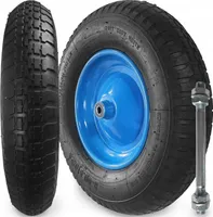 Schubkarrenrad 4.80/4.00-8 6PR - 250 kg inkl. ACHSE Traglast Ersatzrad Luftreifen 390x97