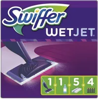 Swiffer WetJet Bodenwischer All-in-1 Wischer Set jako zestaw startowy do szybkiej pielęgnacji każdego ciała, Bodenstarter + 5 Wischtücher + Bodenreiniger