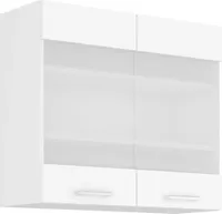 Horní prosklená skříňka EDISA - šířka 80 cm, bílá