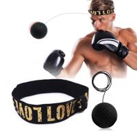 INF Stirnband mit Reflexball Kampfball mit Stirnband für Boxtraining Stirnband-Boxen Schwarz M
