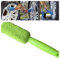 Mikrofaser Felgenbürste Auto Reinigungsbürste für Felgen Reifenpflege Bürste kratzfreie Alufelgen Bürste Grün