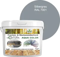 2 Liter + Anlauger - Contura Küchenmöbellack RAL Möbellack SEIDENMATT SET Möbelfarbe Holzlack Buntlack Küchenlack - RAL 7001 Silbergrau