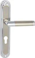 DOMINO Türgriff 72 Drückergarnitur PZ - Profilzylinder Set | Türklinke für Zimmertür, Bürotür, Kellertür & Innentür | L-Form | Türbeschläge aus Aluminium |Silber Türdrückergarnitur| JARO ECO M6/M9