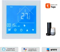 WiFi Smart Thermostat Regulátor teploty LCD displej Týdenní programovatelný vnitřní teploměr pro teplou vodu Tuya APP Control Kompatibilní s Alexa Google Home,Bílá