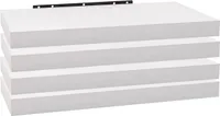 WOLTU 4er-Set Wandregal Wandboard Bücherregal Regale für Deko Wandablagen aus MDF Hängeregal Weiß 70x23x3,8 cm
