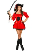 Verführerische Piratin Seeräuberin Damenkostüm khaki-schwarz-weiss ,  günstige Faschings Kostüme bei Karneval Megastore